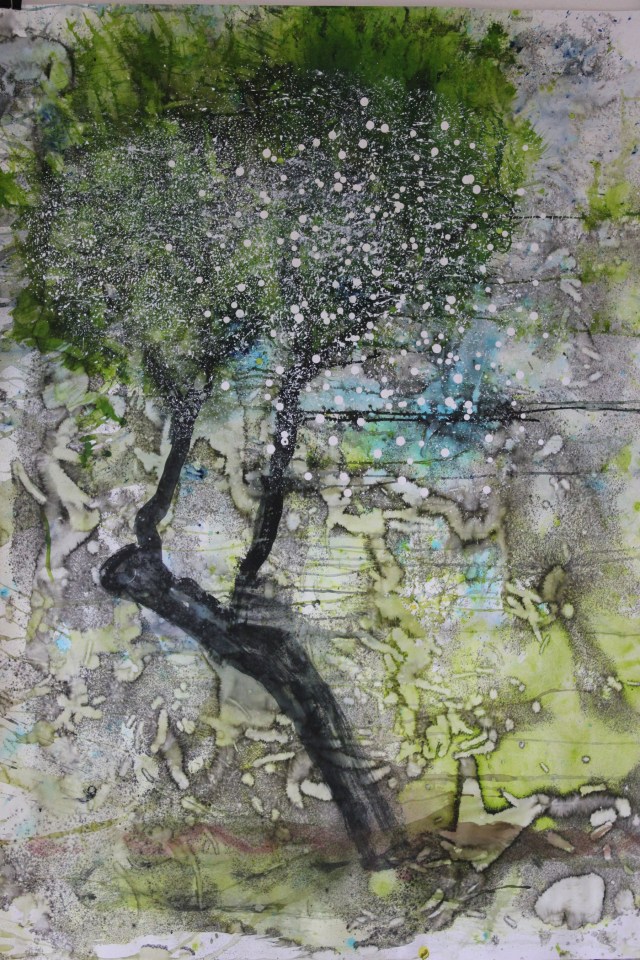 © Wilhelm Roseneder. Römische Landschaft II/Roman landscape II, 2011. Aquarell, Tusche, chinesische Tusche auf Papier/Watercolour, ink, Chinese ink on paper, 1.20x90 cm. Artist in Residence. Azienda Colonna. Cervinara. Paliano, Italy 2011