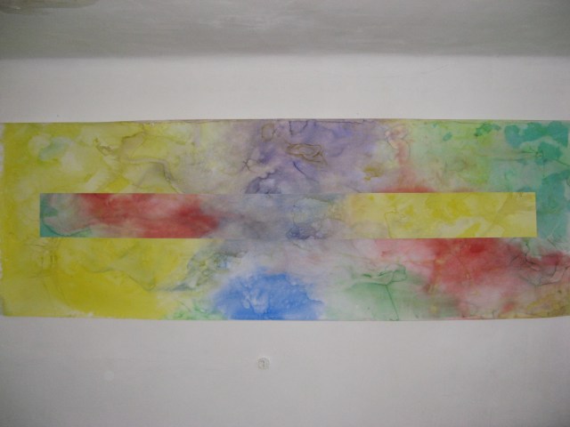 © Wilhelm Roseneder. Pilastro, 2005. Aquarell auf Papier/Watercolour on paper, 4.00x1.10 m. Artfarm Pilastro. Pilastro di Bonavigo, Verona, Italy
