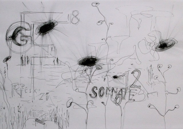 © Wilhelm Roseneder. Series. Notizen/Notes, 2012. Zeichnung/Drawing. Bleistift, Allstift, Kugelschreiber, Filzstift/Pencil, all pen, ball pen, felt pen, 42x30 cm