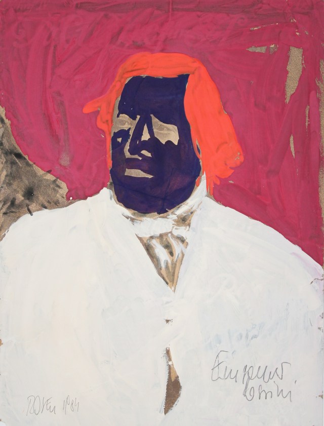 ©  Wilhelm Roseneder. Einsamer Rossini/Lonesome Rossini, 1984. Gouache auf Druck/Gouache on print, 31x23 cm