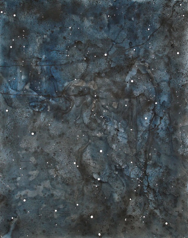 © Wilhelm Roseneder. Sternenbild /Constellation Nr.5102009, 2009. Aquarell, Tusche, chinesische Reibtusche/Watercolour, ink, Chinese ink, 2.00x1,50 cm