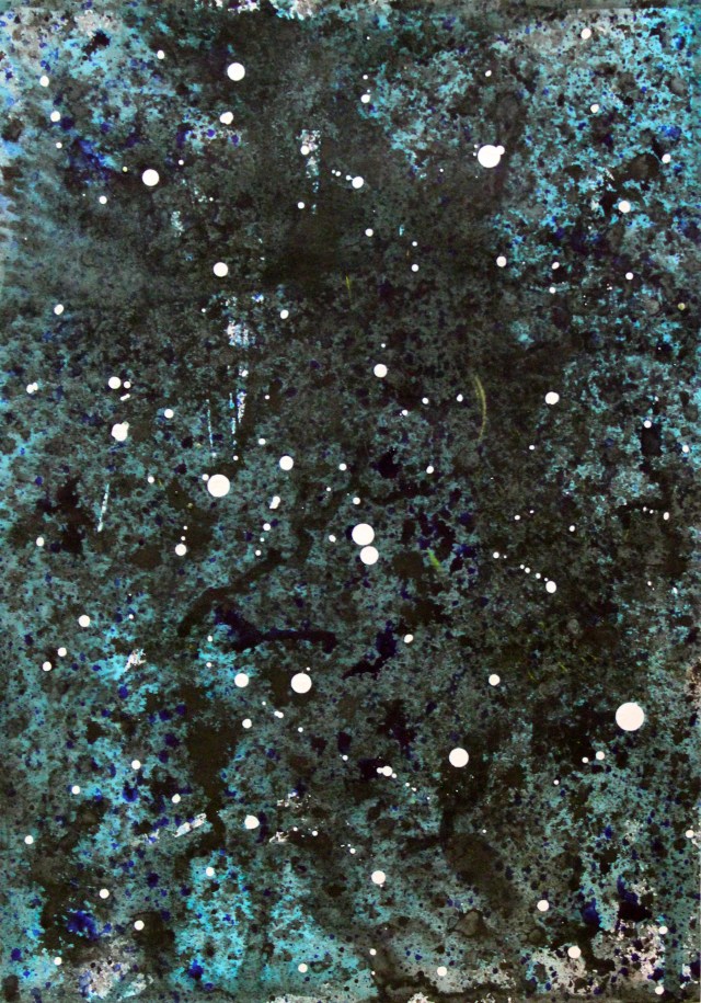 © Wilhelm Roseneder. Sternenbild /Constellation Nr. 7160710, 2010. Aquarell, Tusche, chinesische Reibtusche auf Papier/Watercolour, ink, chinese ink on paper, 34x23.9 cm