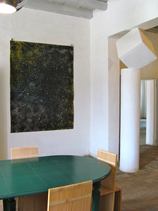 © Wilhelm Roseneder. Sternenbild I/Constellation I, 2010. Aquarell, Tusche, chinesische Reibtusche/Watercolour, ink, Chinese ink, 2.00x1,50 m.  Artfarm Pilastro. Pilastro di Bonavigo, Verona, Italy 2011