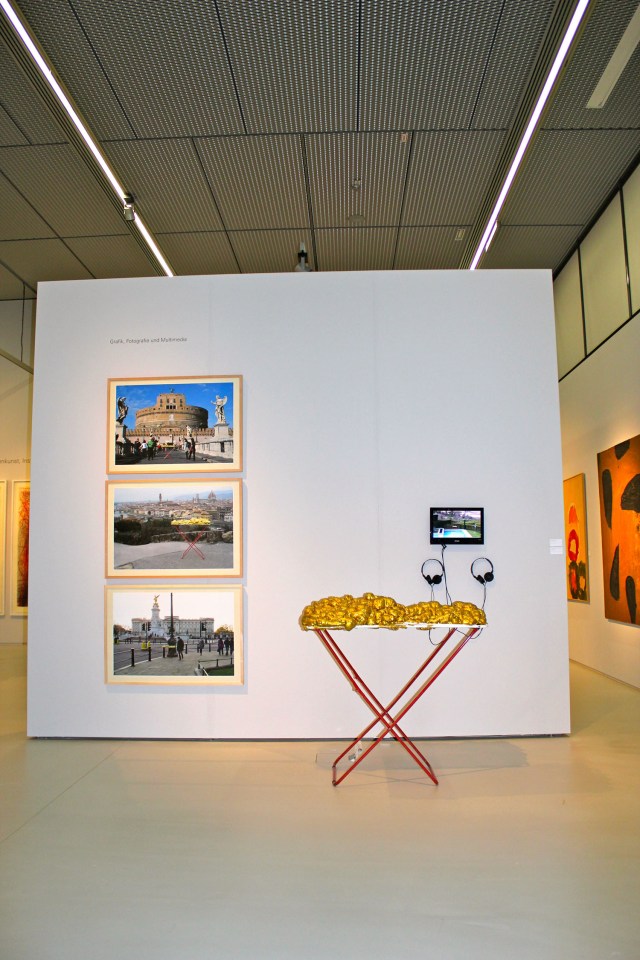 © Wilhelm Roseneder, Renate Egger. Goldene Erweiterung/Golden expansion. Schnittpunkt Burgenland. Wege der Kunst ins 21. Jahrhundert. Landesgalerie Burgenland. Eisenstadt, Burgenland, Austria 2012-2013 