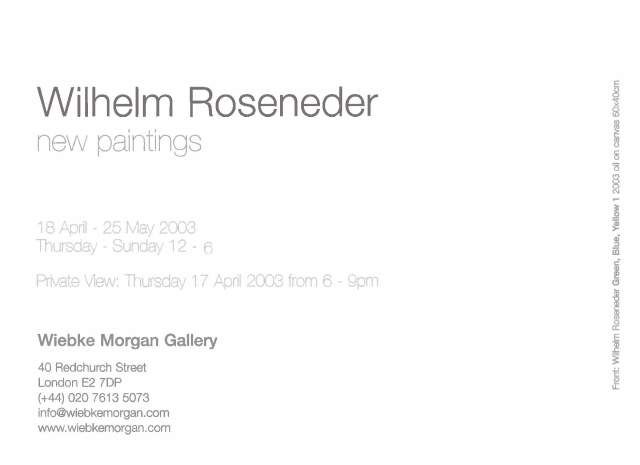 Wilhelm Roseneder new paintings Einl. 2