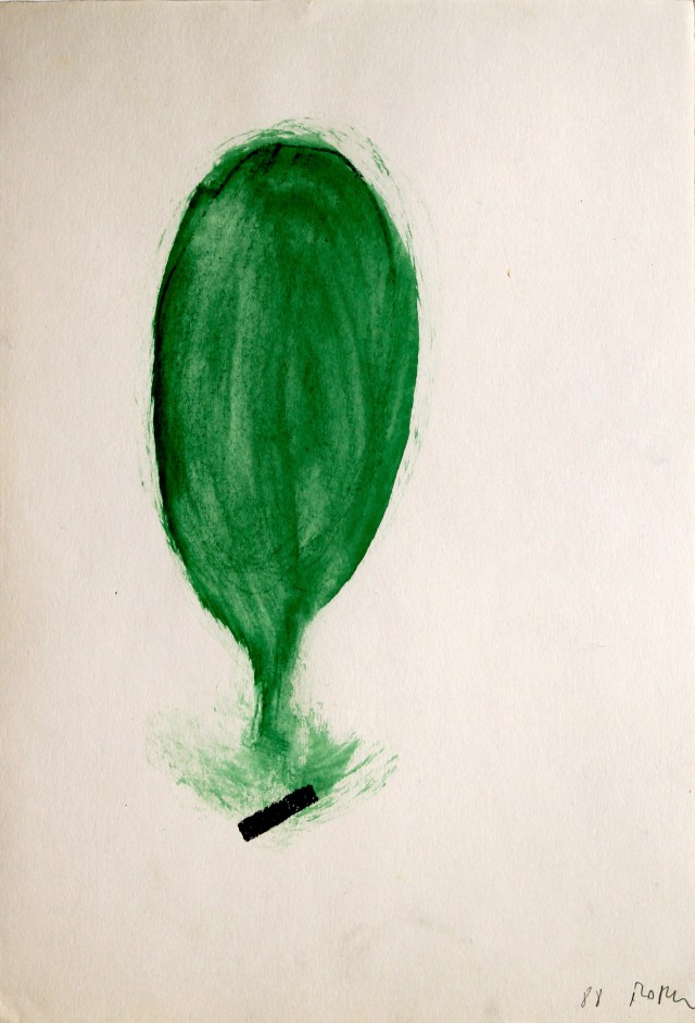 © Wilhelm Roseneder. Zartes Grün/Delicate green, 1988. Ölpastell auf Papier/Oil pastel on paper, 27x18,5cm