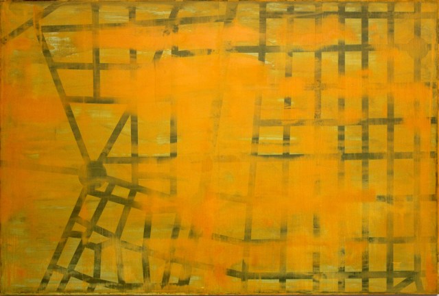 © Wilhelm Roseneder. Guides, Madrid, 1998-2003. Ölmalerei auf Aluminium/Oil painting on aluminium, 104x155 cm 