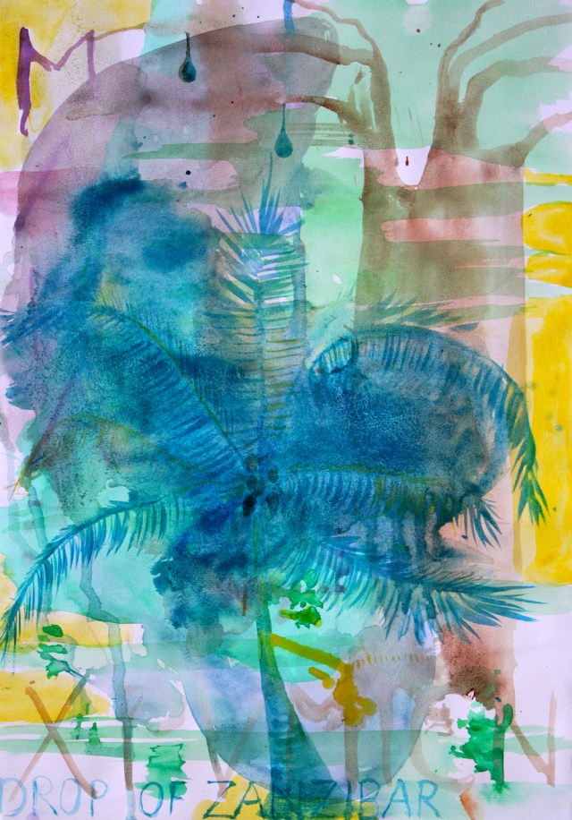 © Wilhelm Roseneder, Drop of Zanzibar II, 2015. Aquarell auf Papier/Watercolour on paper, 42 x 29,5 cm